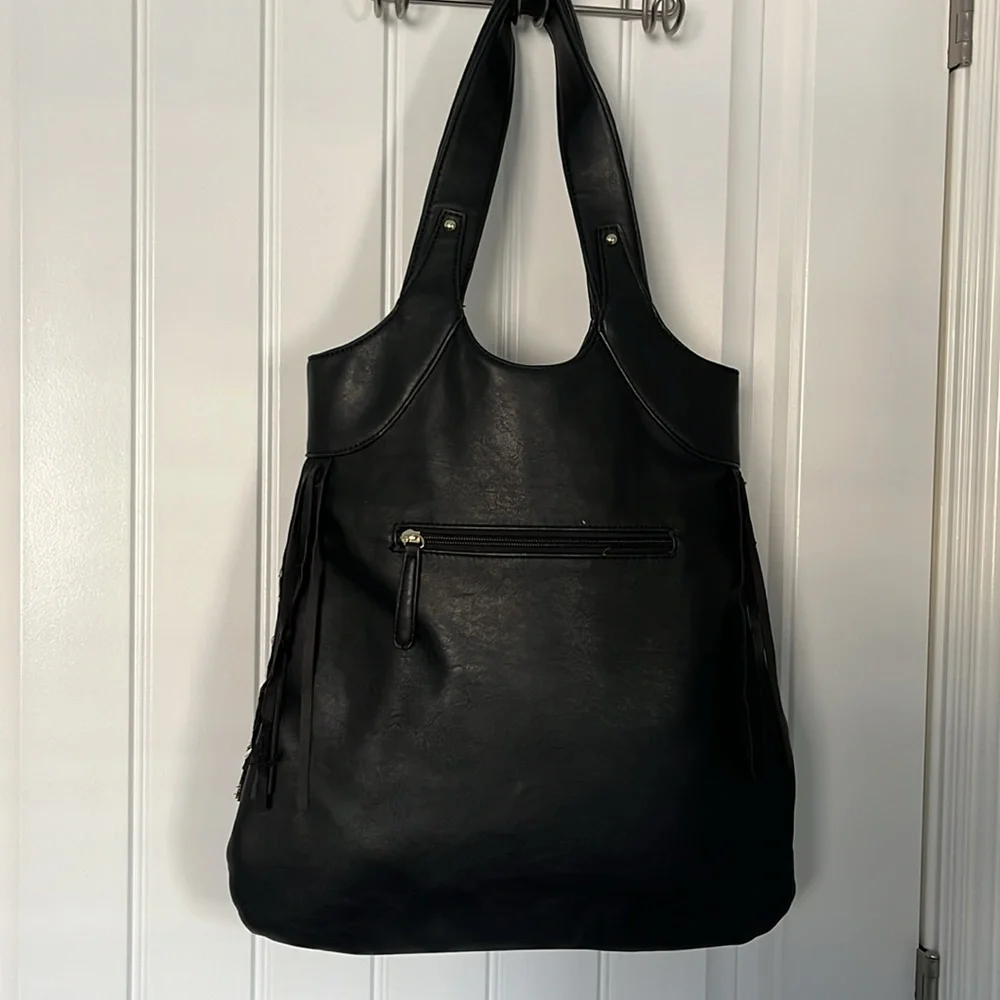 Fringed black bag - Picture 4 of 6
